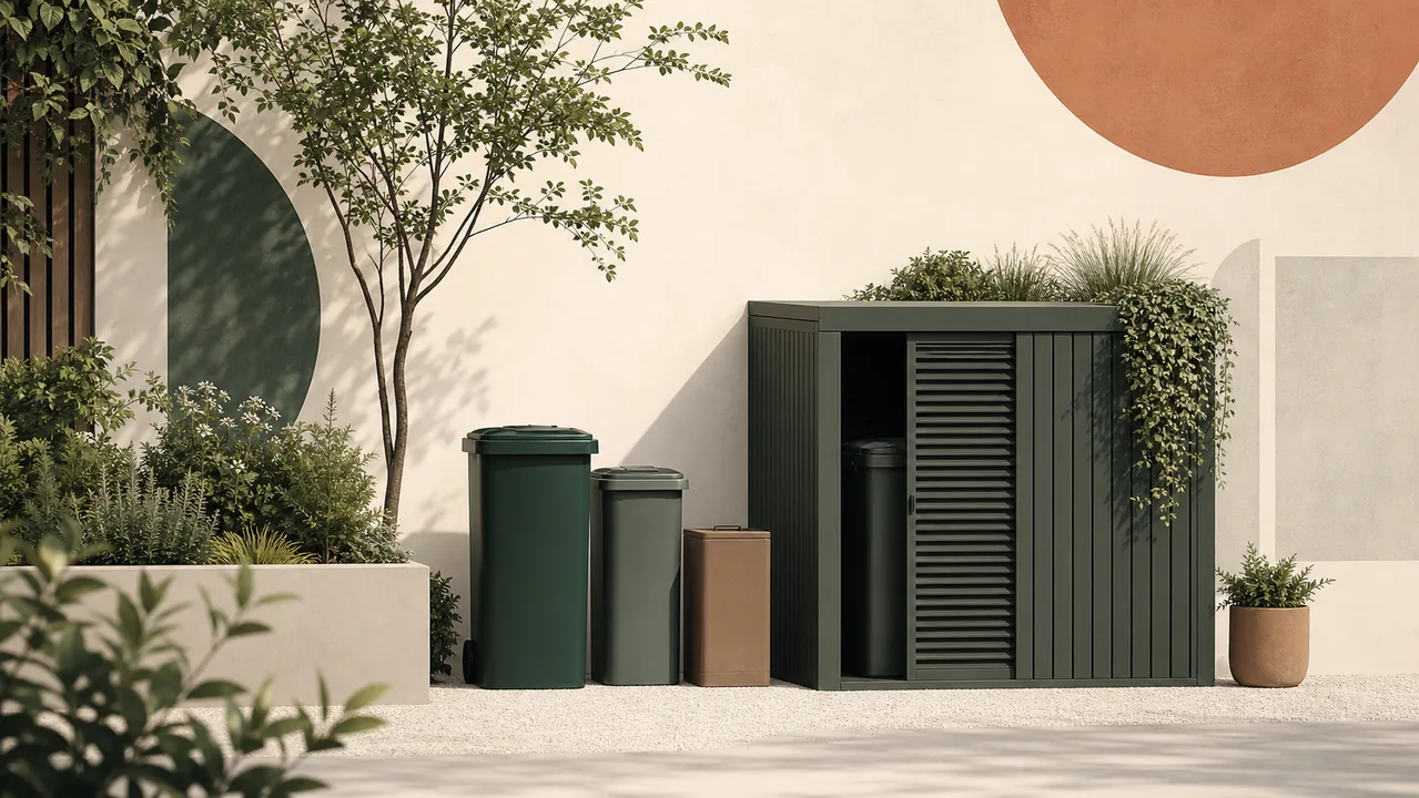 Visuel d’un espace extérieur organisé pour les déchets