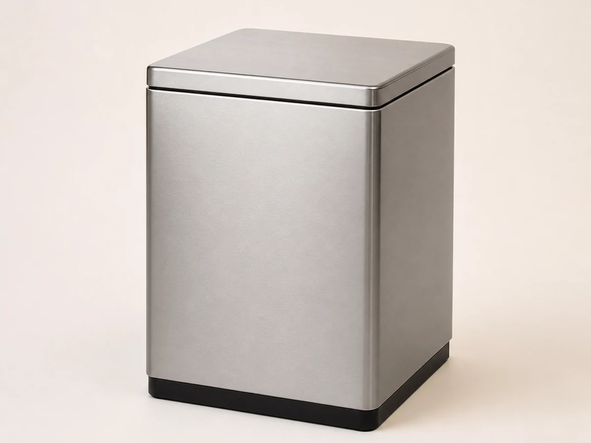 Photo non contractuelle de Poubelle cube inox