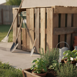 découvrez notre cache poubelle en palette, une solution écologique et esthétique pour dissimuler vos poubelles tout en valorisant le bois recyclé.