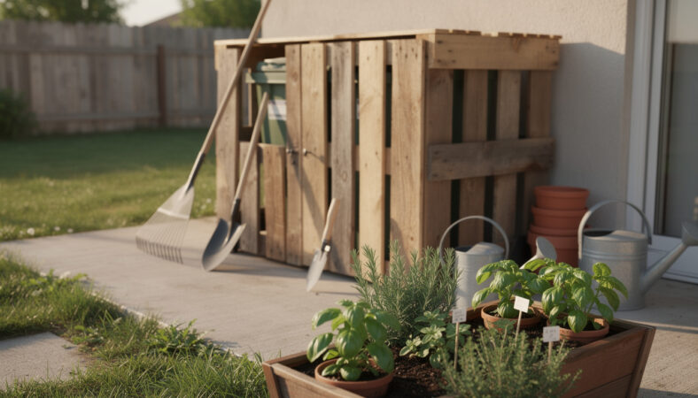 découvrez notre cache poubelle en palette, une solution écologique et esthétique pour dissimuler vos poubelles tout en valorisant le bois recyclé.