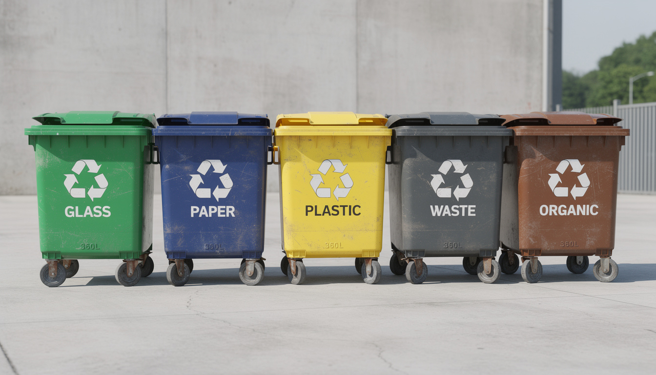 découvrez notre conteneur poubelle 360l, idéal pour une gestion efficace des déchets. robuste, spacieux et adapté à tous types d'environnements, il facilite le tri et le stockage des ordures.