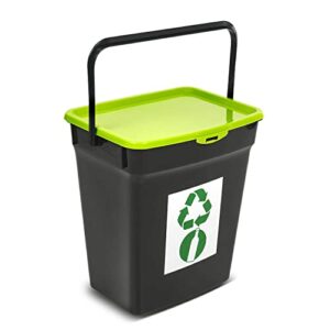 Plast Team Poubelle en verre avec couvercle - Système de tri des déchets - 10 l - Vert