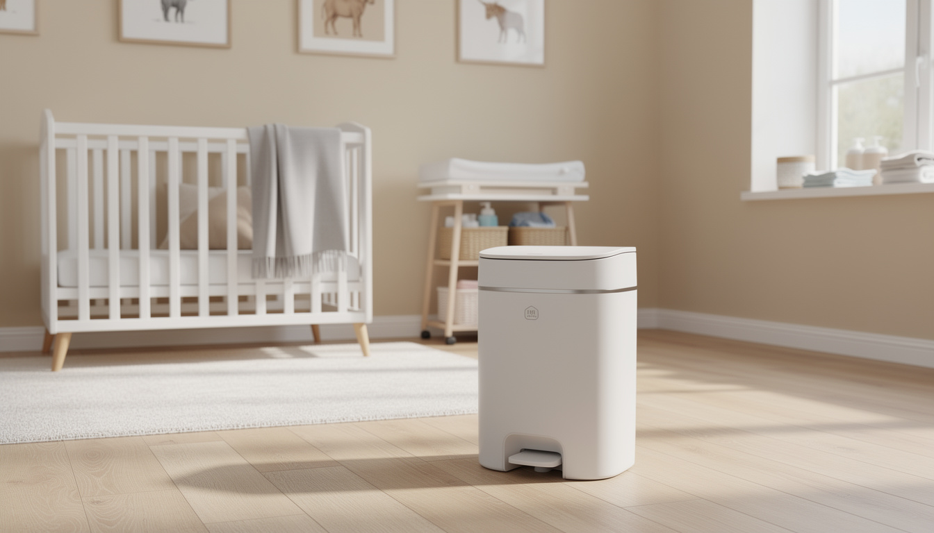 découvrez notre poubelle à couche sans recharge, pratique et économique, idéale pour garder la chambre de bébé propre et sans mauvaises odeurs.