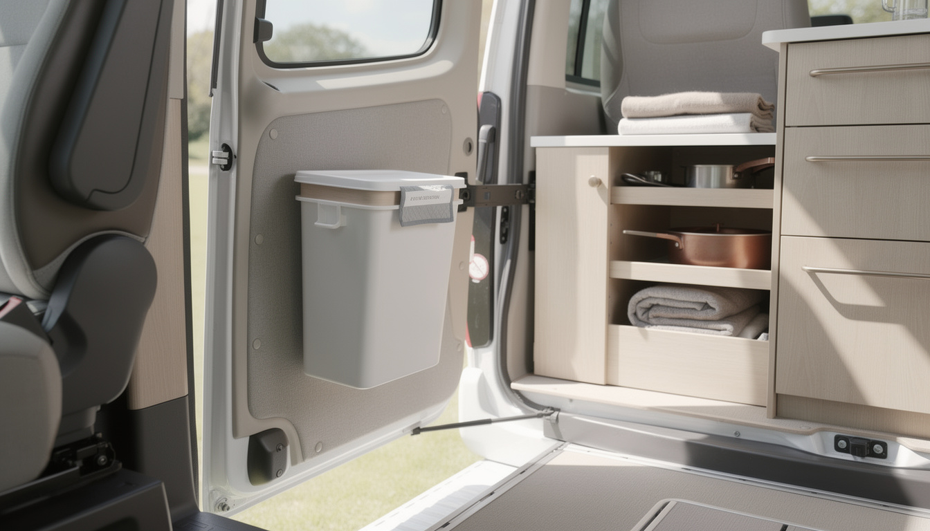découvrez notre sélection de poubelles spécialement conçues pour les camping-cars, pratiques et compactes pour un rangement facile lors de vos voyages.
