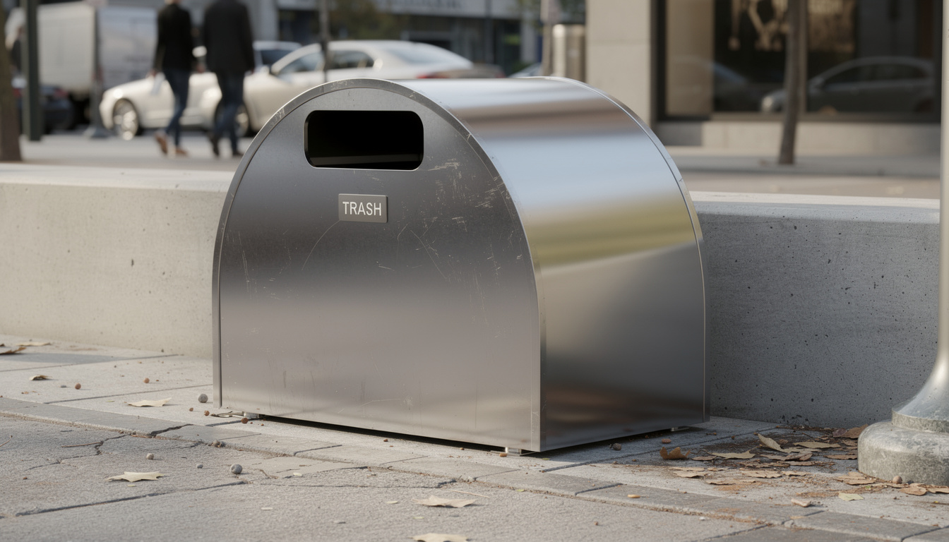 découvrez notre poubelle de rue en demi-lune, idéale pour un environnement urbain propre et esthétique. résistante et design, elle s'intègre parfaitement à tous les espaces publics.
